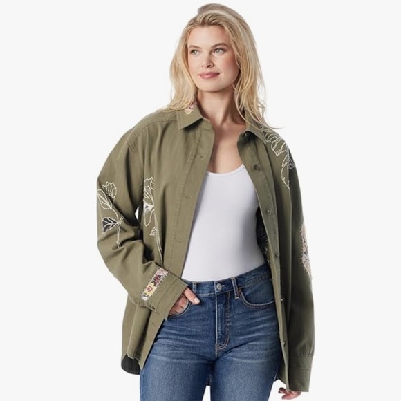 Jessica Simpson Jackets & Blazers - Jessica Simpson Boho Embroidered Shacket Jacket 3X